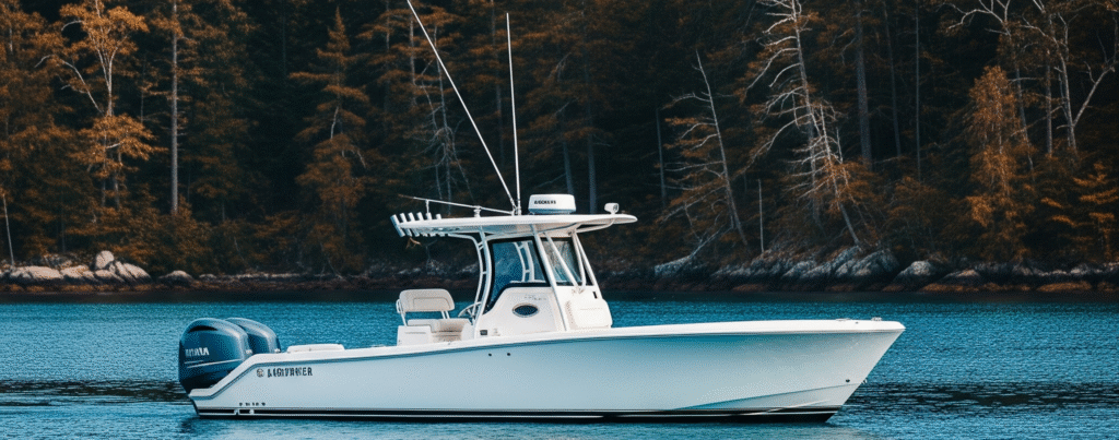 Boat on a lake in Montana with a permanent registration