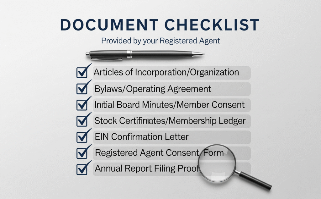 Document Checklist for Montana LLC Vehicle registration with a Montana Registered Agent